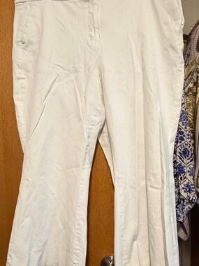 J. Crew White Trousers, Capri length with flared bottoms. Nautical.